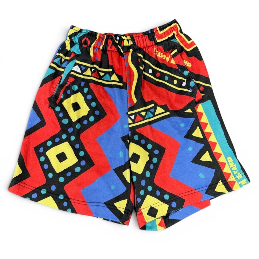 Reason Brand Geometric Abstract Shorts Mens S Colorful 90s Retro Pop Art Loud